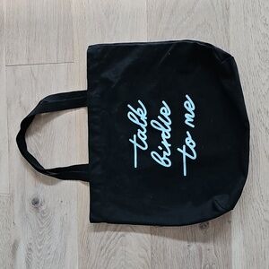 "Talk Birdie To Me" Black Tote Bag